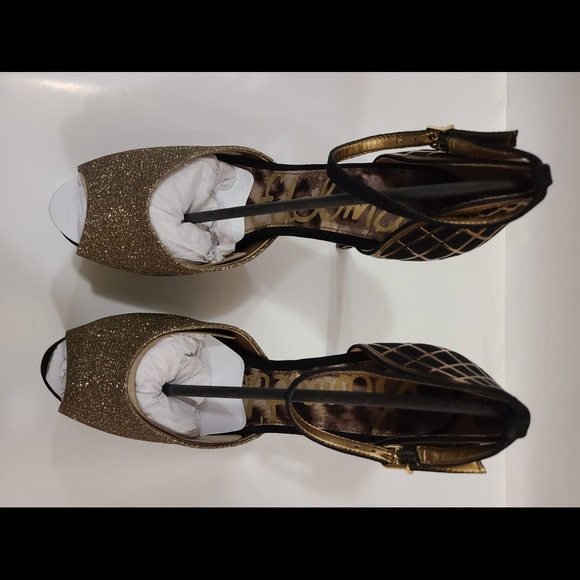 Brand New Black/Gold Sam Edelman High Heel - Picture 2 of 3